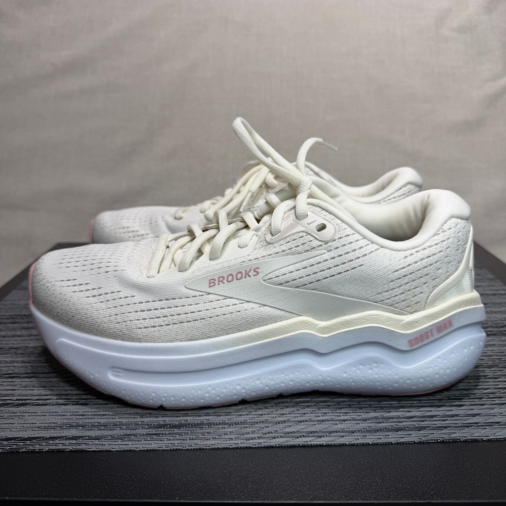 Brooks Ghost Max 2 Running Shoes - Womens 7.5 Wide - White Cream 1204201D190